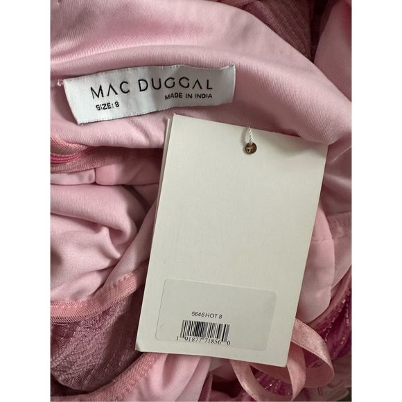 MAC DUGGAL EMBELLISHED FLUTTER CAP SLEEVE A LINE GOWN - Picture 10 of 10